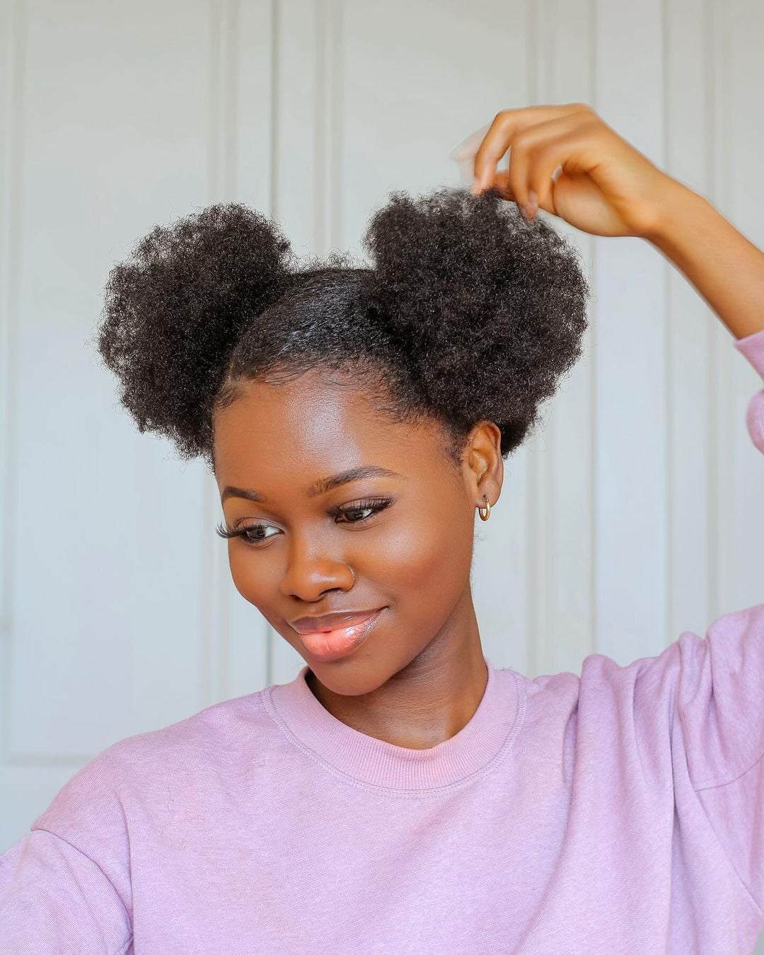 Symmetrical Double Afro Puffs Symmetrical Double Afro Puffs — Classy Puff Hairstyles