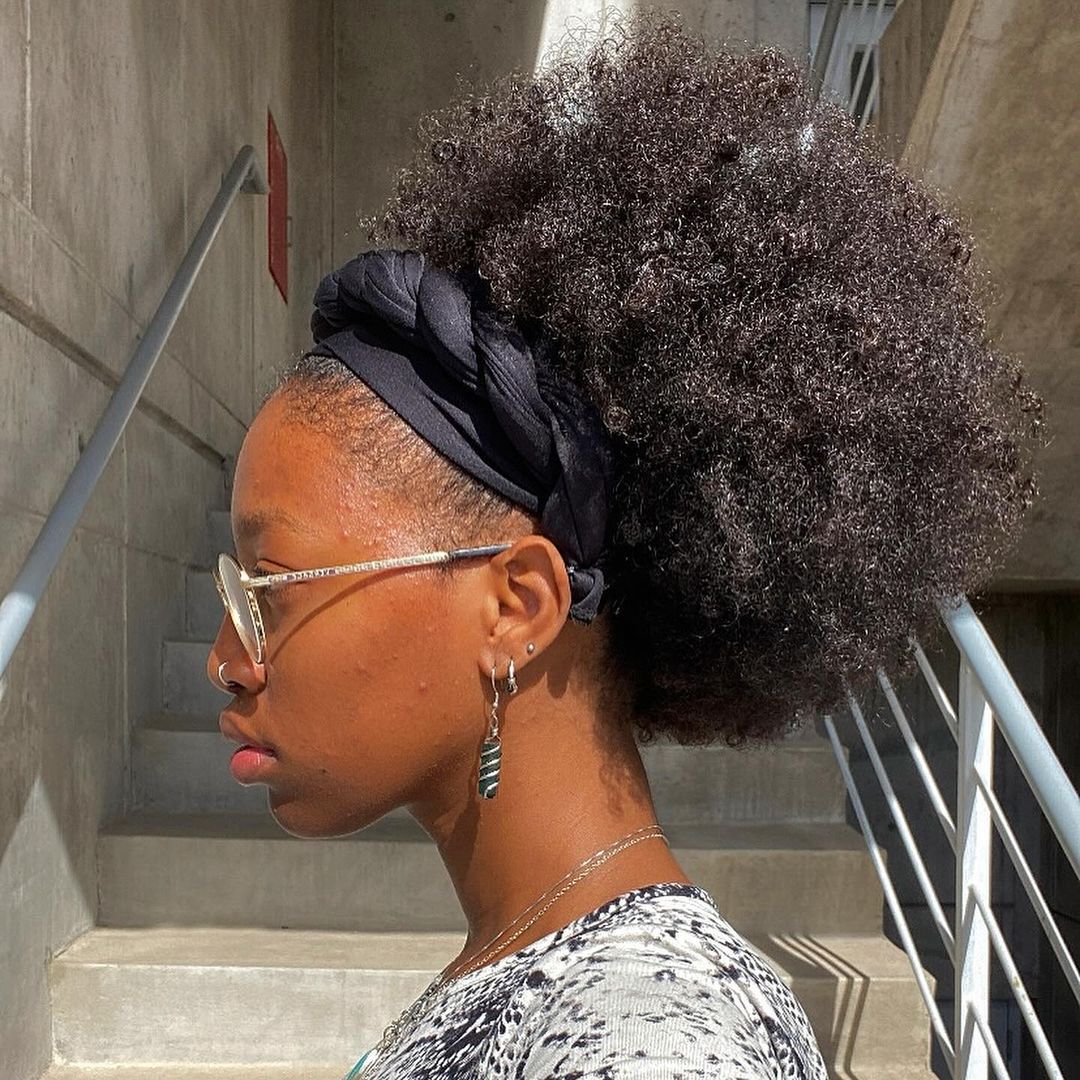 Voluminous Shoulder Length Afro Puff Updo Voluminous Shoulder Length Afro Puff Updo — Classy Puff Hairstyles