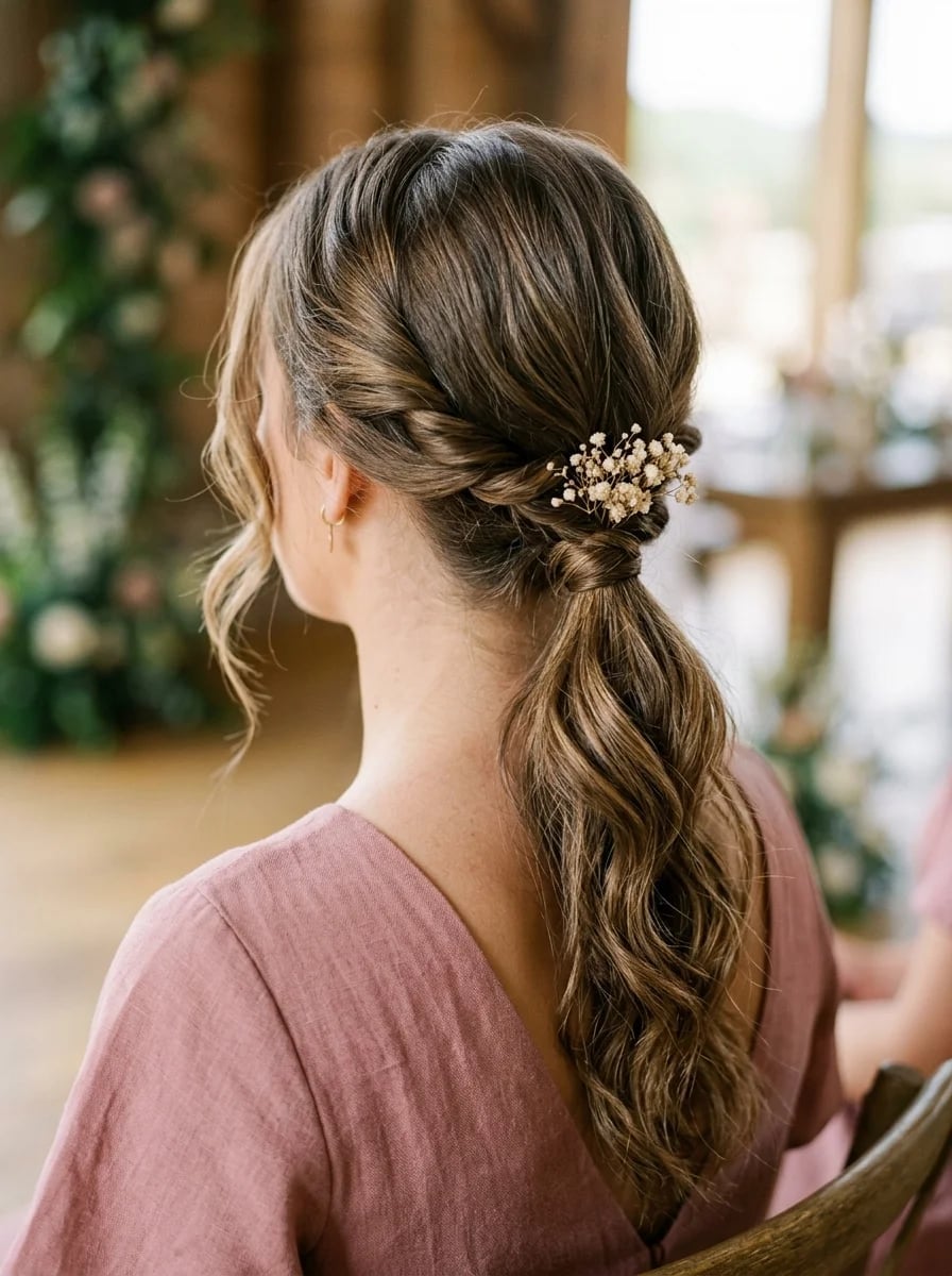 Mid-Back Ponytail With Braided Accents Mid-Back Ponytail With Braided Accents — Classy Rainy Days Hairstyles