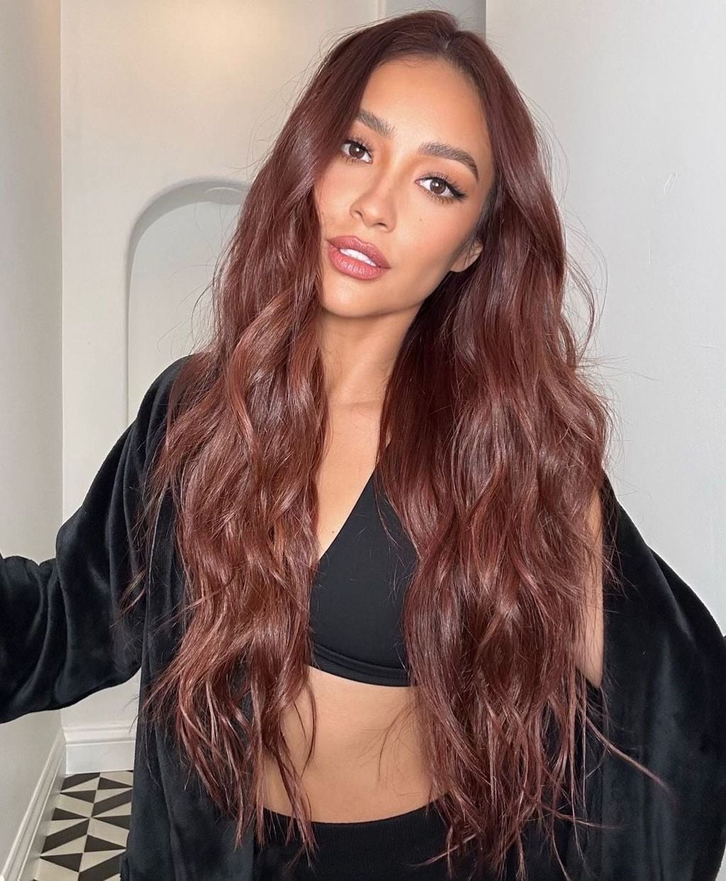 Mid-Back Deep Burgundy Red — Classy Red Hair Colors