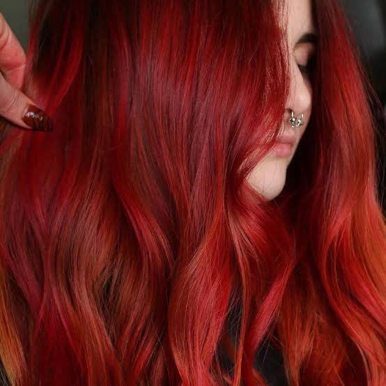 Mid-Back Intense Deep Red With Loose Waves — Classy Red Hair Colors