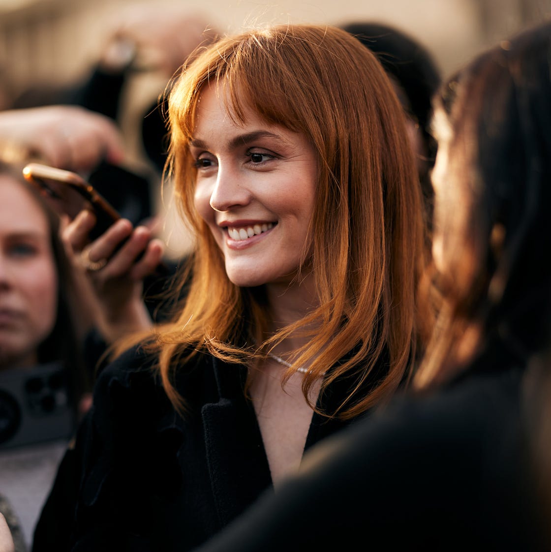 Collarbone Copper Red With Curtain Bangs and Creating Dimension — Classy Red Hair Colors