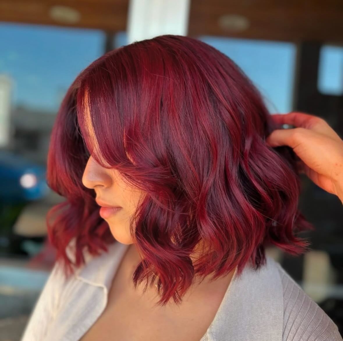 Chin Length Cherry Red Bob — Classy Red Hair Colors