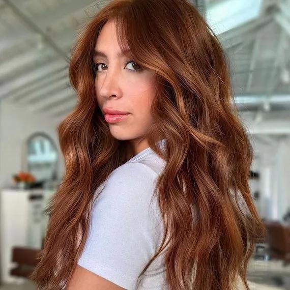 Copper Brown Collarbone With Wispy Bangs — Classy Red Hair Colors