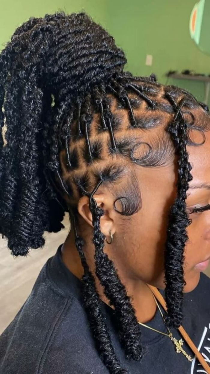 Butterfly Locs High Ponytail With Baby Hairs Butterfly Locs High Ponytail With Baby Hairs — Classy Retwist Locs