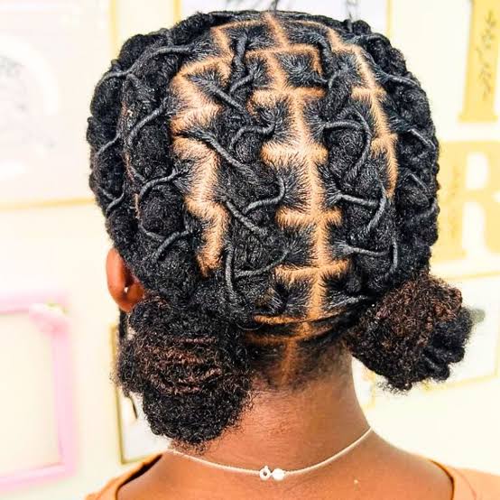 Black Locs Updo With Nape Buns Black Locs Updo With Nape Buns — Classy Retwist Locs