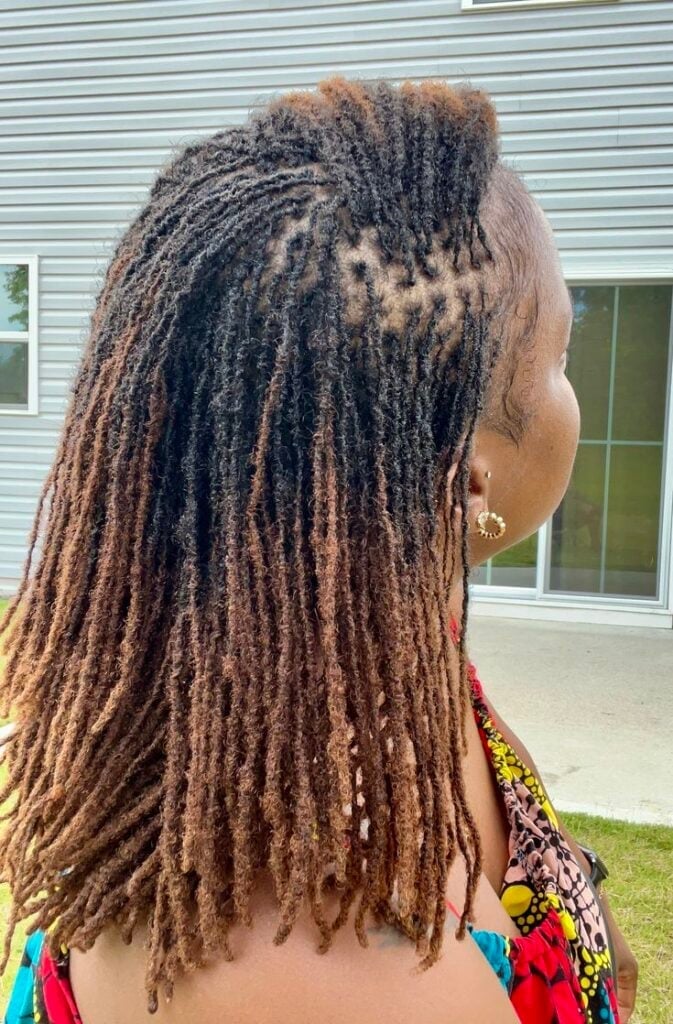 Shoulder Layered Locs With Subtle Highlights Shoulder Layered Locs With Subtle Highlights — Classy Retwist Locs