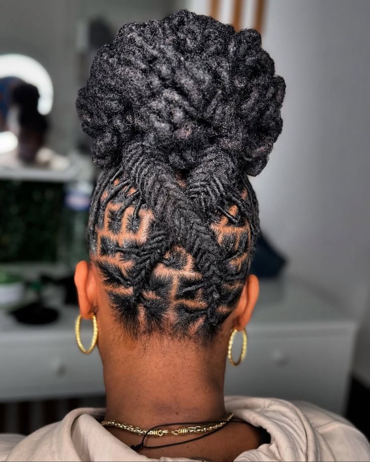 Elaborate Geometric Locs Updo Elaborate Geometric Locs Updo — Classy Retwist Locs