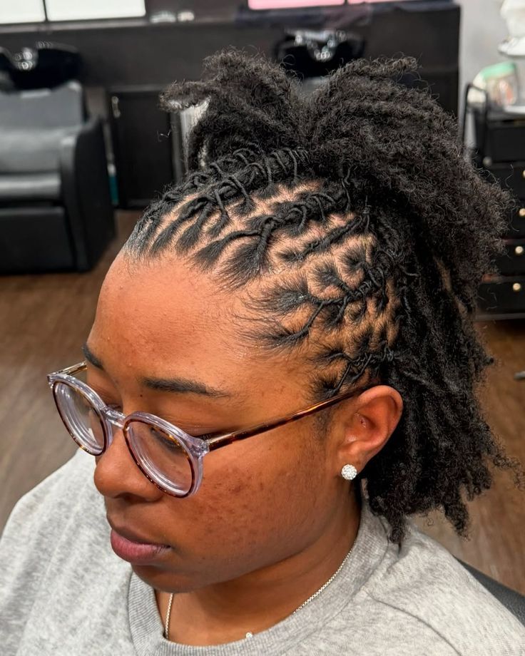 Mohawk-Style Locs With Braided Sections Mohawk-Style Locs With Braided Sections — Classy Retwist Locs