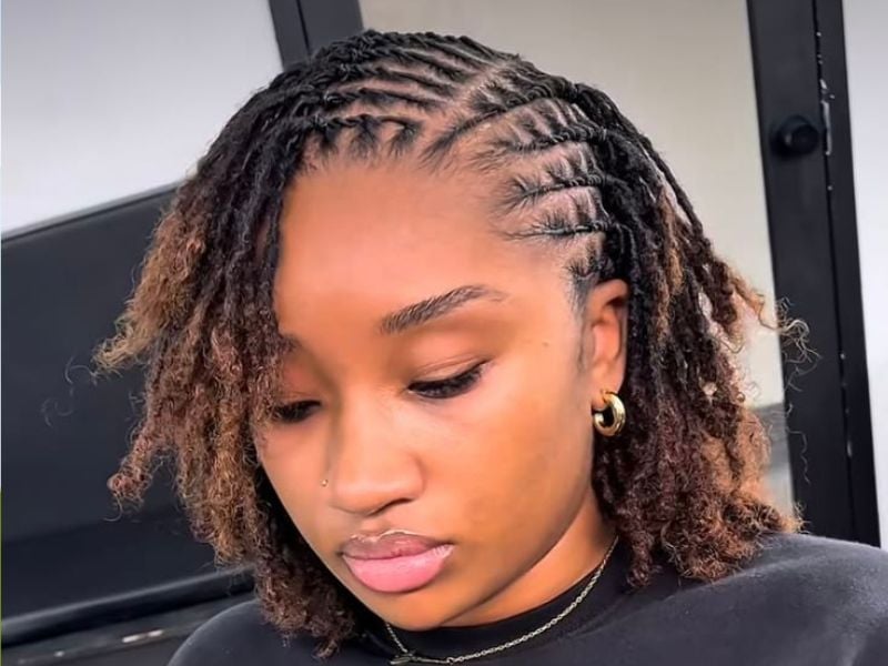 Collarbone Locs With Curled Ends Collarbone Locs With Curled Ends — Classy Retwist Locs