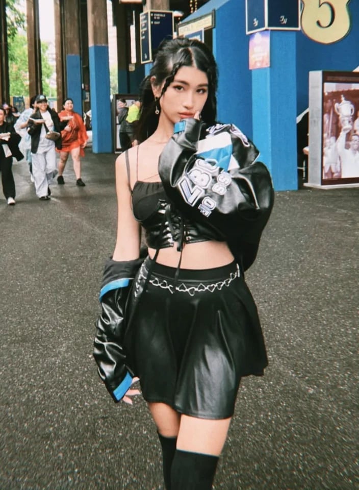Faux Leather Jacket With Sequin Skirt, Office-Safe Version — Classy Rock Concert Outfits