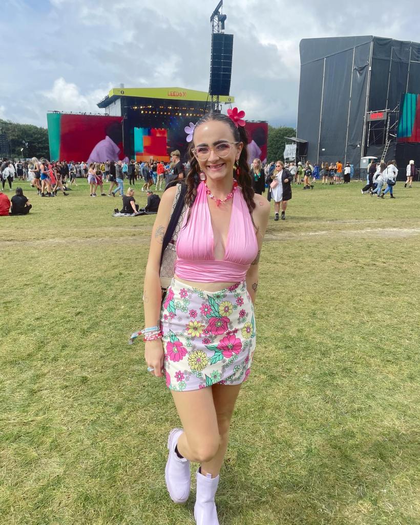 Halter Crop Top With Floral Print Mini Skirt — Classy Rock Concert Outfits