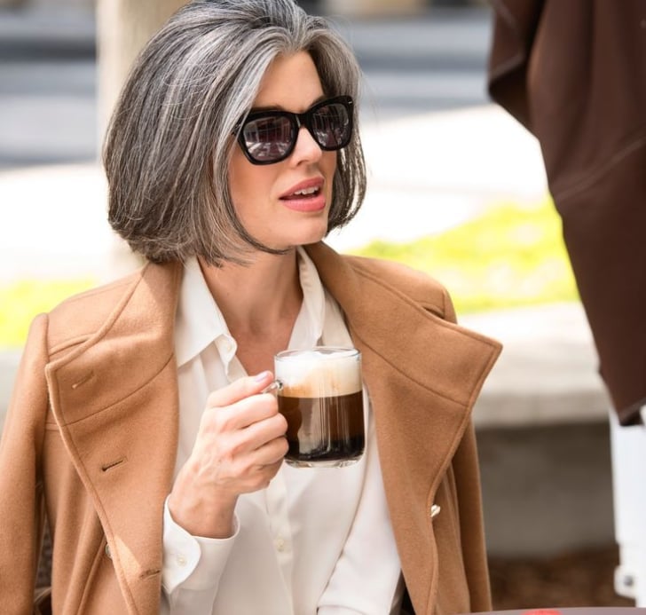 Chin Length Bob With Color Contrast Chin Length Bob With Color Contrast — Classy Salt and Pepper Hair