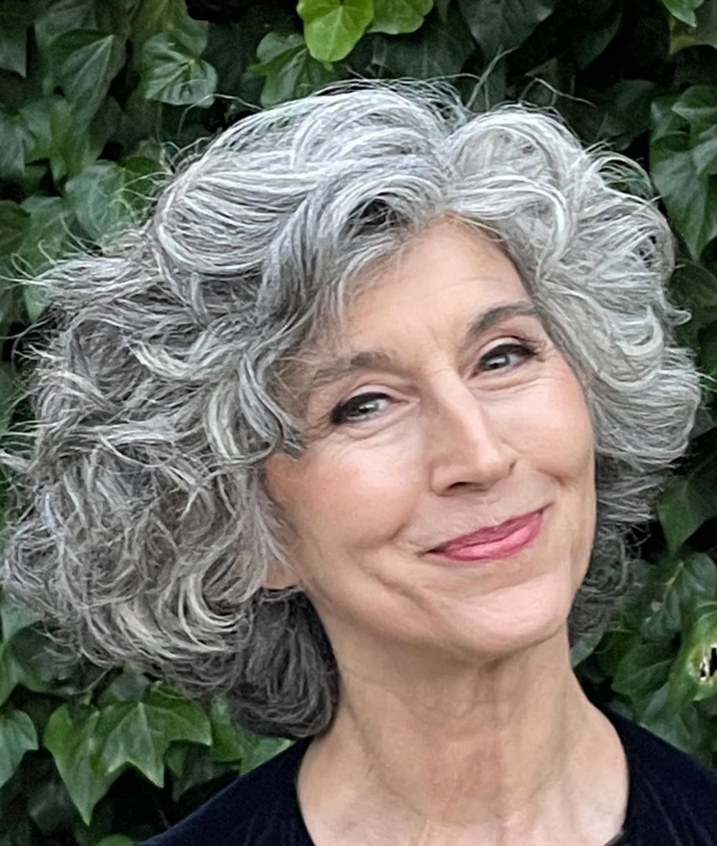 Chin Length Curly Bob With Voluminous Curls Chin Length Curly Bob With Voluminous Curls — Classy Salt and Pepper Hair