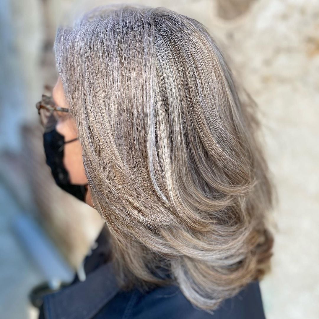 Shoulder Length Layers With Loose Waves Shoulder Length Layers With Loose Waves — Classy Salt and Pepper Hair
