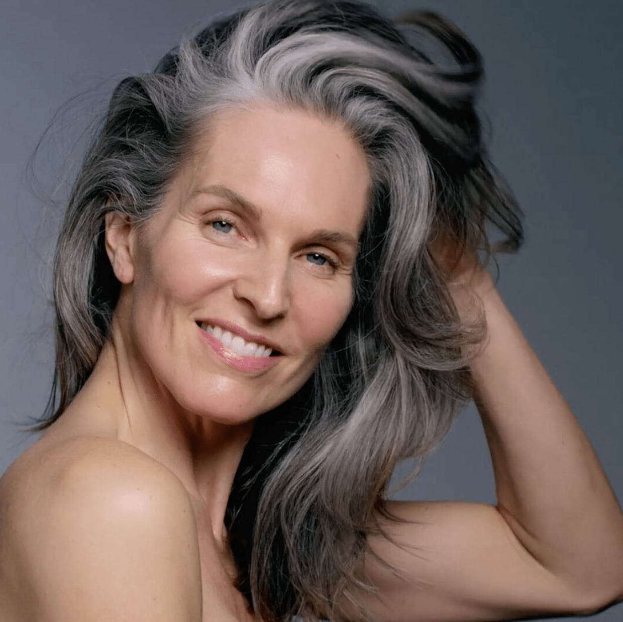 Air-Dried Mid-Back Waves Air-Dried Mid-Back Waves — Classy Salt and Pepper Hair