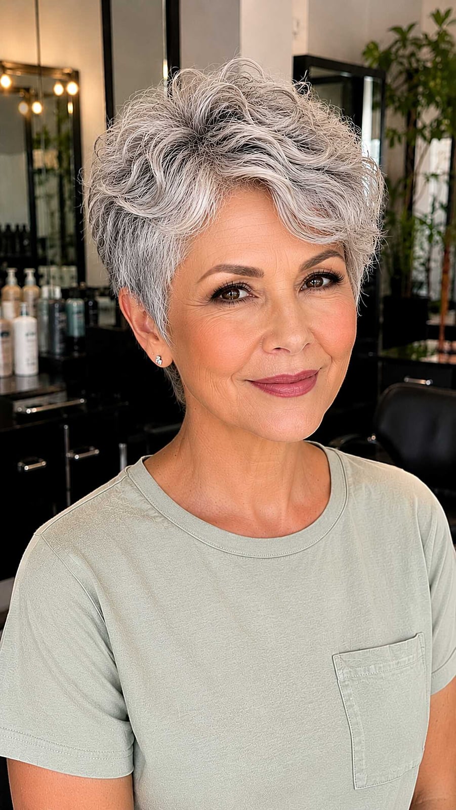Textured Curly Pixie Crop Textured Curly Pixie Crop — Classy Salt and Pepper Hair