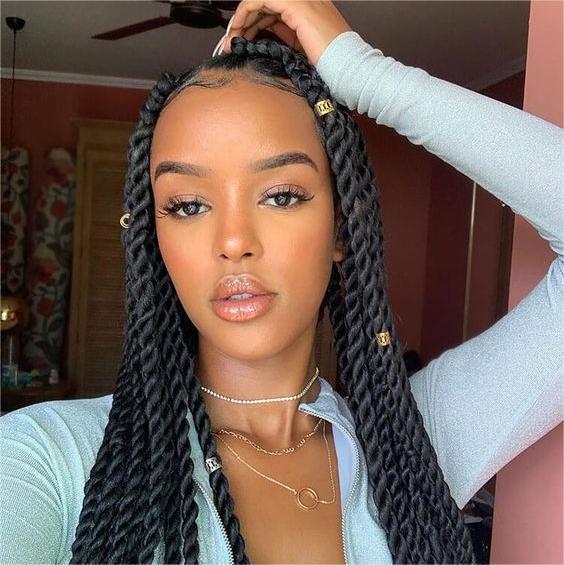 Glossy Mid-Back Loose Twists Glossy Mid-Back Loose Twists — Classy Senegalese Twists