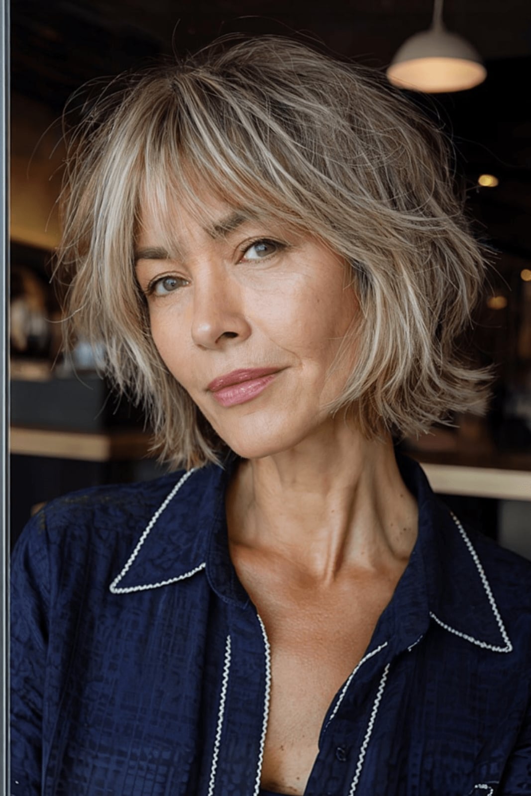 Ear Length Choppy Ash Blonde Shag Ear Length Choppy Ash Blonde Shag — Classy Shag Hair