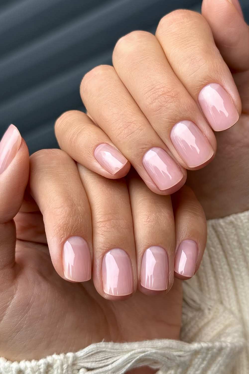 Short Square Sheer Glossy Pink Short Square Sheer Glossy Pink — Classy Sheer Nails