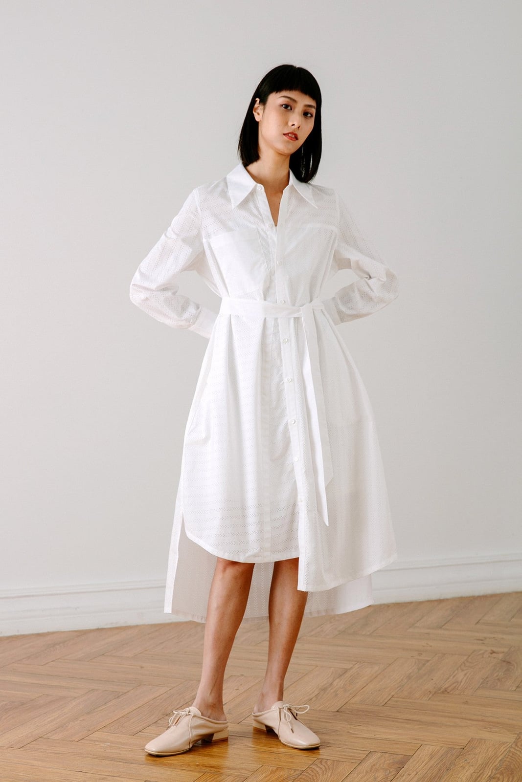 White Broderie Anglaise Oversized Shirt Dress White Broderie Anglaise Oversized Shirt Dress — Classy Shirt Dress Outfits