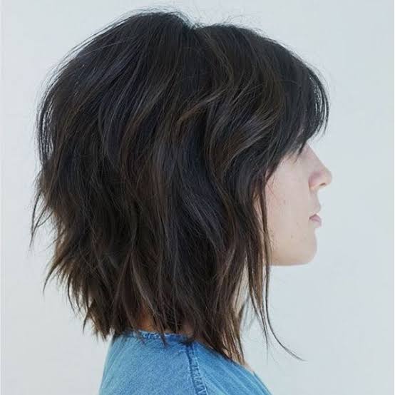 Dark Brown Collarbone Shag With Loose Waves Dark Brown Collarbone Shag With Loose Waves — Classy Short Shaggy Haircut