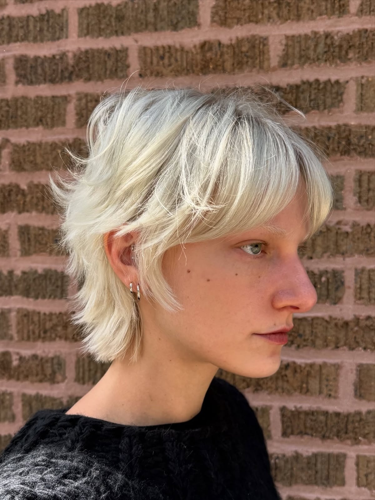 Ear Length Ash Blonde Wolf Cut With Wispy Bangs Ear Length Ash Blonde Wolf Cut With Wispy Bangs — Classy Short Wolf Cut