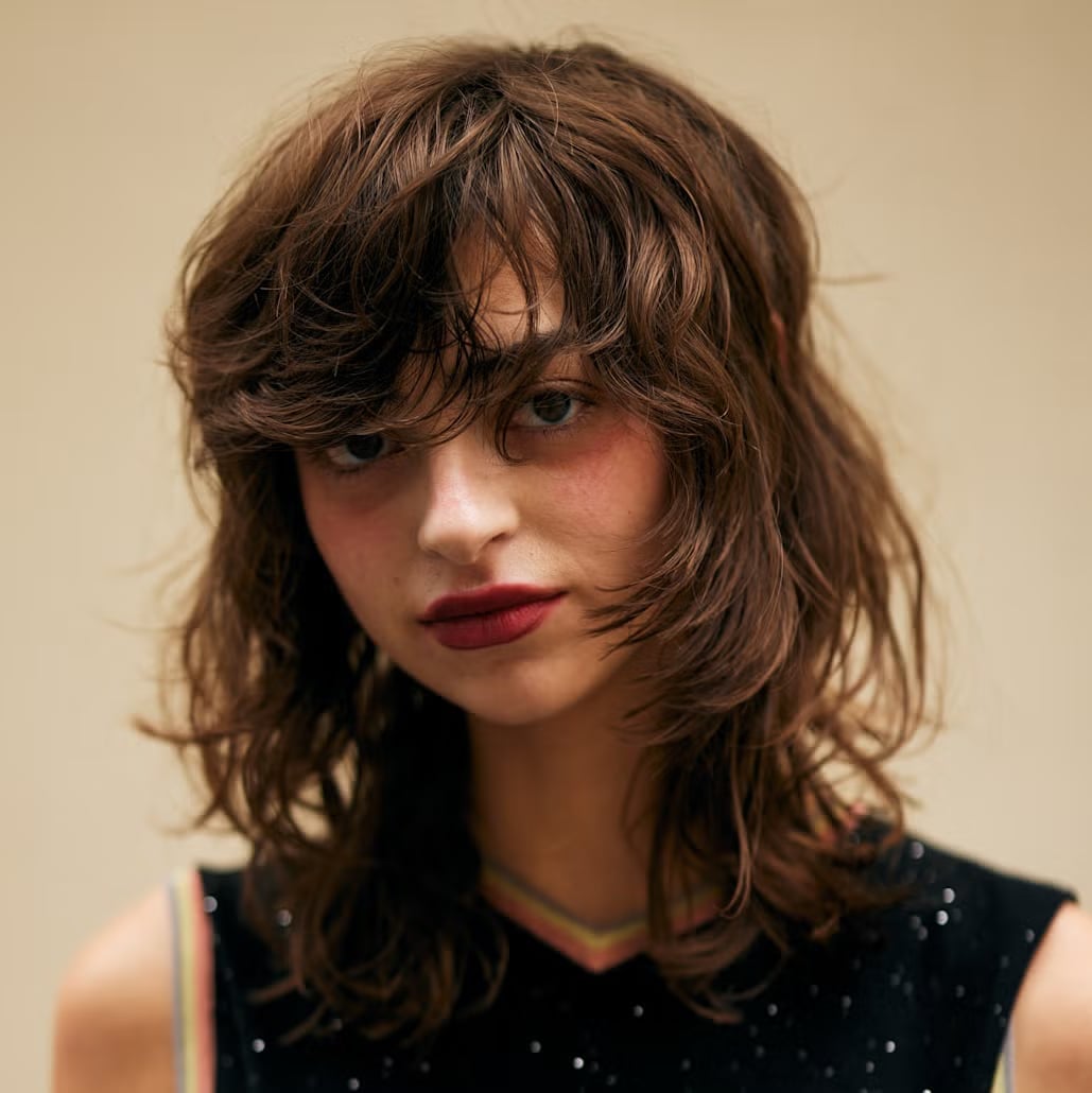 Collarbone Dark Brown Wolf Cut With Wispy Fringe Collarbone Dark Brown Wolf Cut With Wispy Fringe — Classy Short Wolf Cut