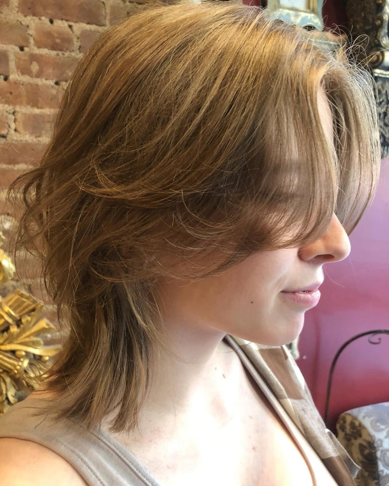 Ear Length Ash Blonde Wolf Cut, Wavy Ear Length Ash Blonde Wolf Cut, Wavy — Classy Short Wolf Cut