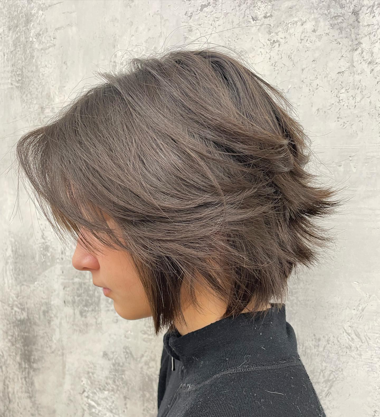 Chin Length Medium Brown Wolf Cut Chin Length Medium Brown Wolf Cut — Classy Short Wolf Cut