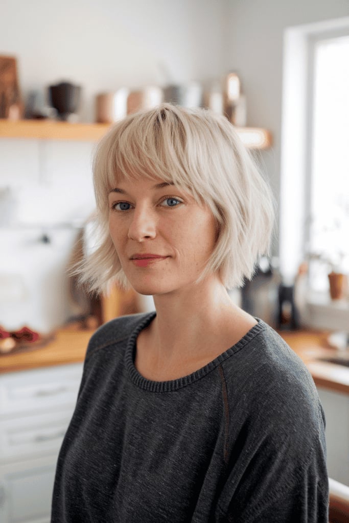 Collarbone Ash Blonde Wolf Cut Collarbone Ash Blonde Wolf Cut — Classy Short Wolf Cut
