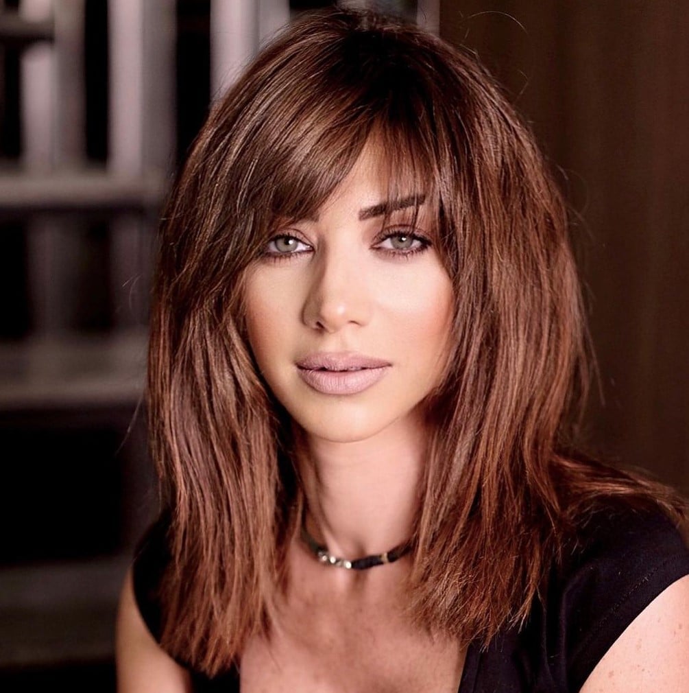 Medium Length Brown Layers With Side Bangs Medium Length Brown Layers With Side Bangs — Classy Side Bangs Hairstyles