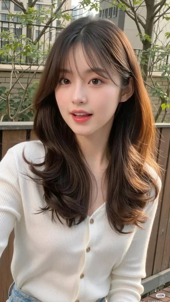 Mid-Back Layers Brown With Highlights Mid-Back Layers Brown With Highlights — Classy Side Bangs Hairstyles