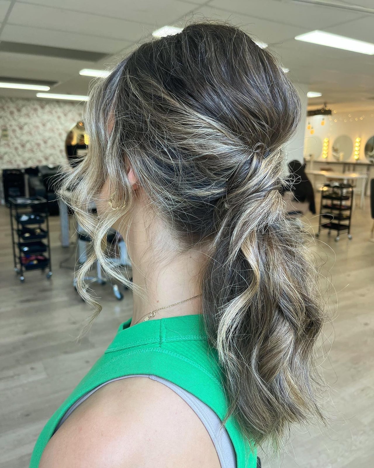 Vibrant Red Straight Ponytail — Classy Side Part Ponytail