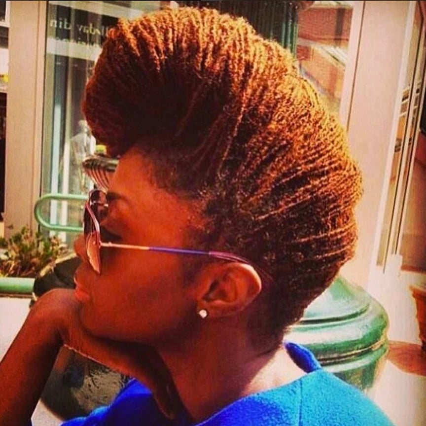 Chin Length Voluminous Updo With Dark Brown With Subtle Highlights Chin Length Voluminous Updo With Dark Brown With Subtle Highlights — Classy Sister Locs