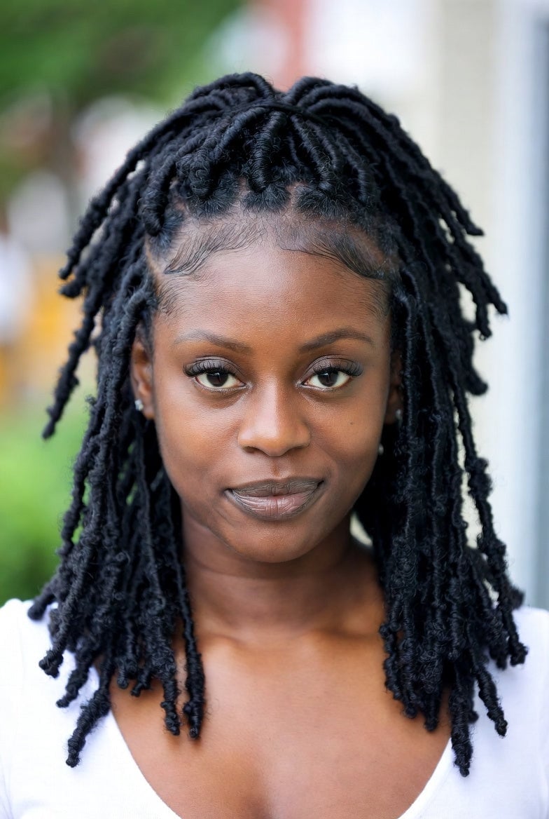 Mid-Back Loose Black Soft Locs Side Part — Classy Soft Locs Hairstyles