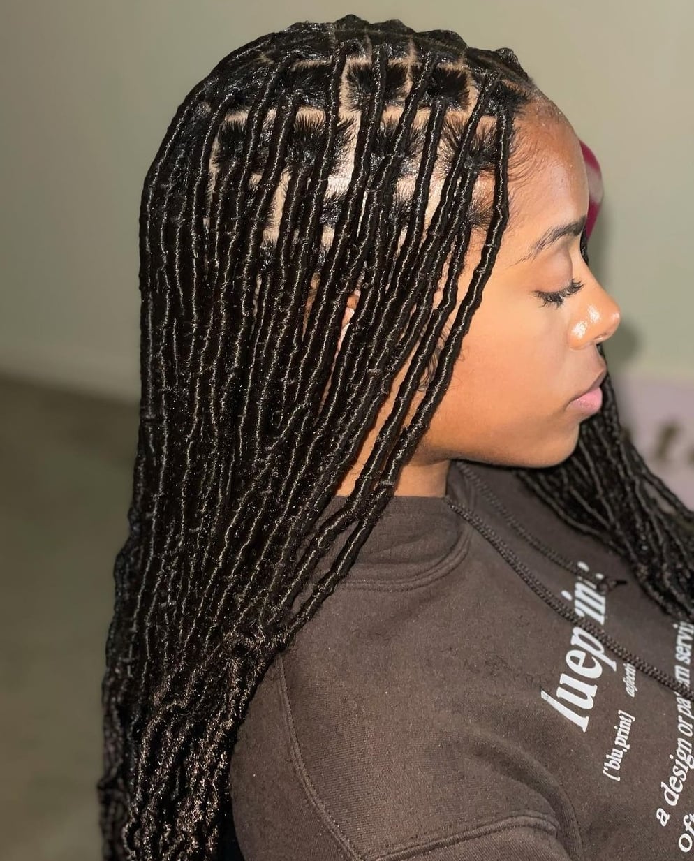 Shoulder Length Neatly Parted Black Locs — Classy Soft Locs Hairstyles