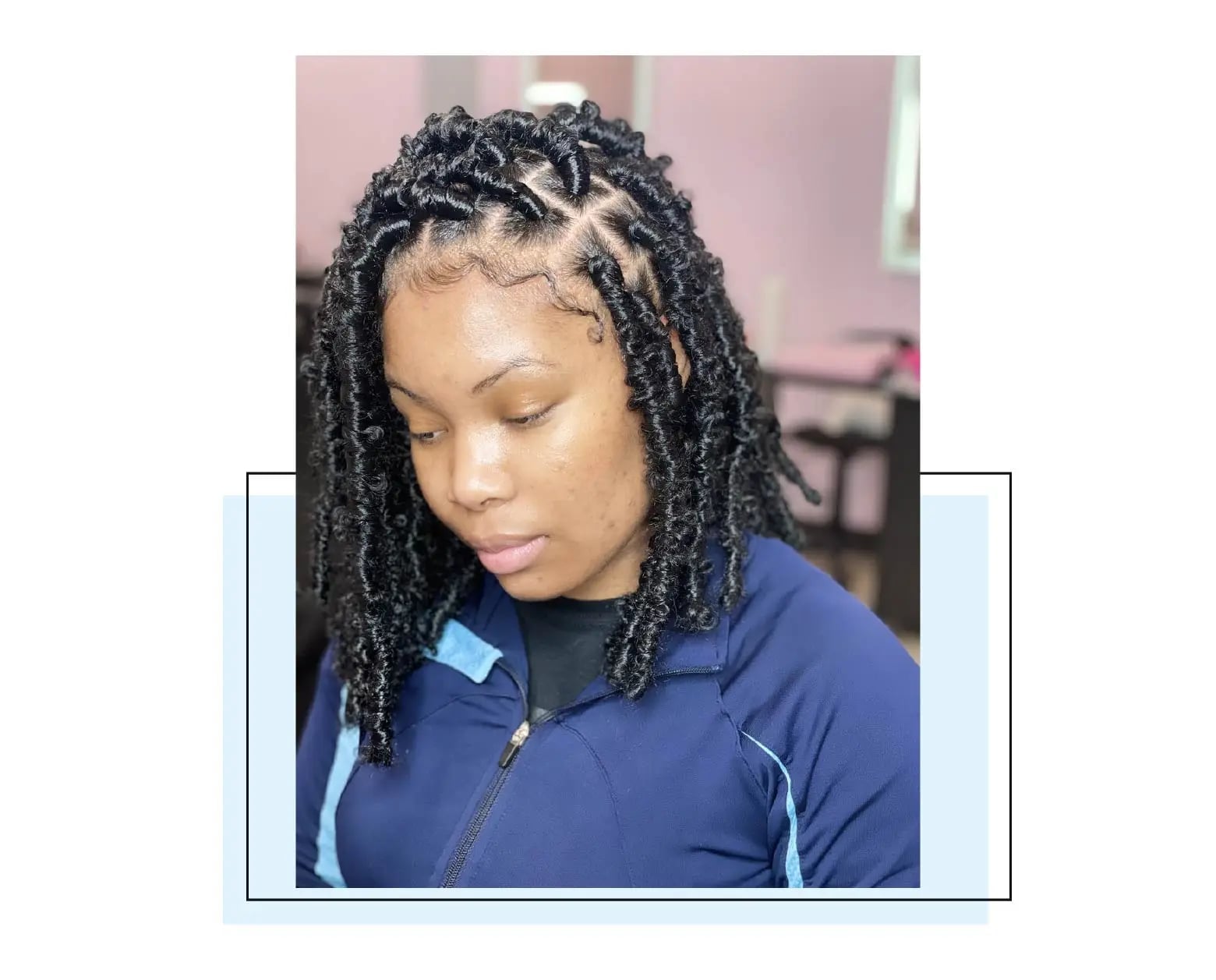 Chin Length Butterfly Locs With Wispy Bangs — Classy Soft Locs Hairstyles
