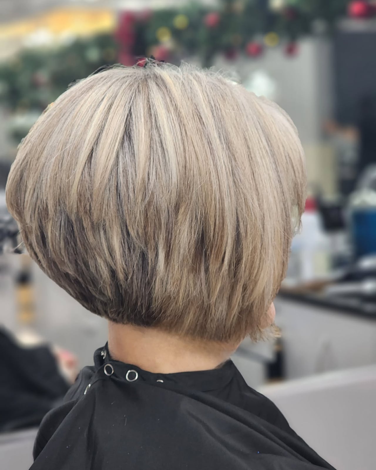 Ash Blonde Gray Tones Stacked Bob Ash Blonde Gray Tones Stacked Bob — Classy Stacked Bob