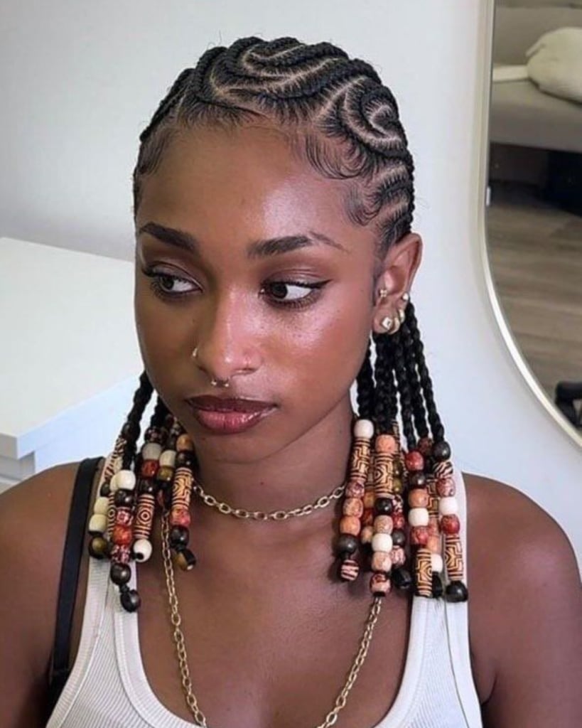 Beaded Stitch Braids With Geometric Patterns — Classy Stitch Braids Hairstyles