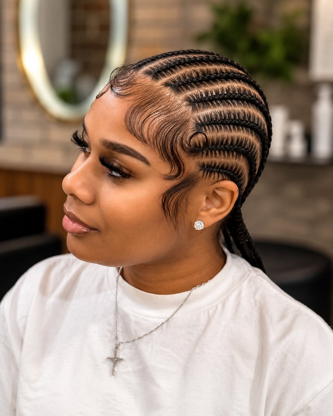 Intricate Stitch Braids Side View — Classy Stitch Braids Hairstyles