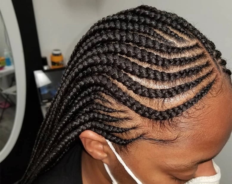 Precise Stitch Pattern Top View — Classy Stitch Braids Hairstyles