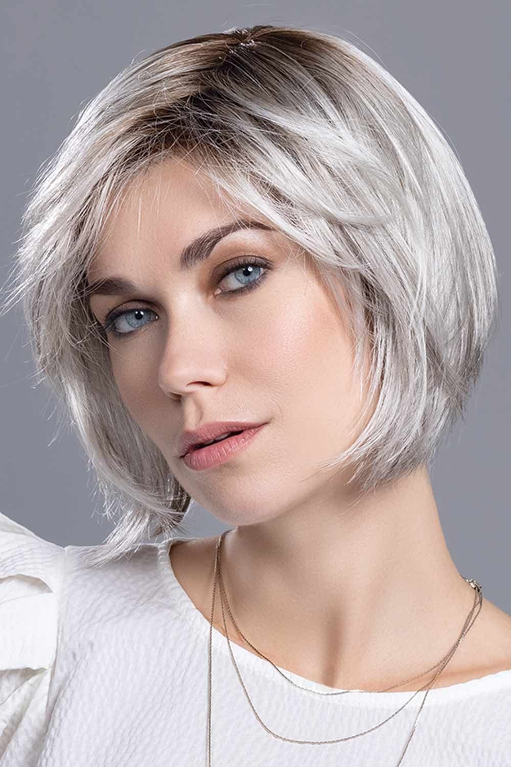Silver Bob With Champagne Root Shadow And Soft Waves — Classy Styling Wig
