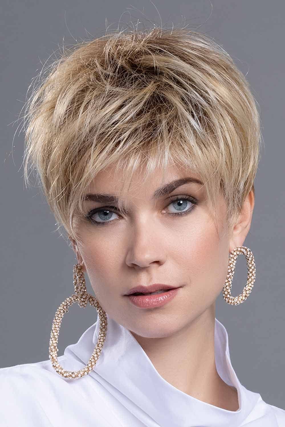 Ash Blonde Pixie With Textured Piecey Styling — Classy Styling Wig