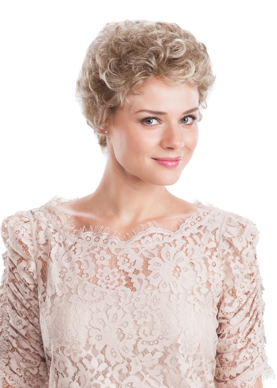 Ash Blonde Curly Pixie With Volume — Classy Styling Wig