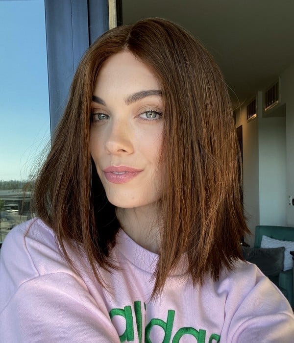 Medium Brown Collarbone Bob With Straight Styling — Classy Styling Wig