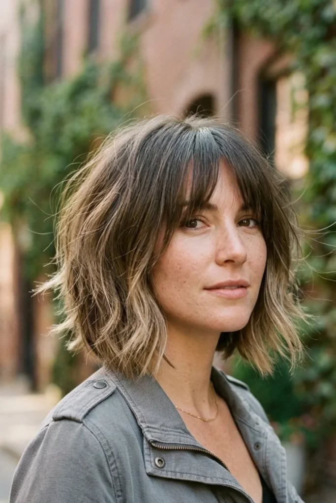 Collarbone Lob With Blonde Balayage Waves Collarbone Lob With Blonde Balayage Waves — Classy Textured Hair