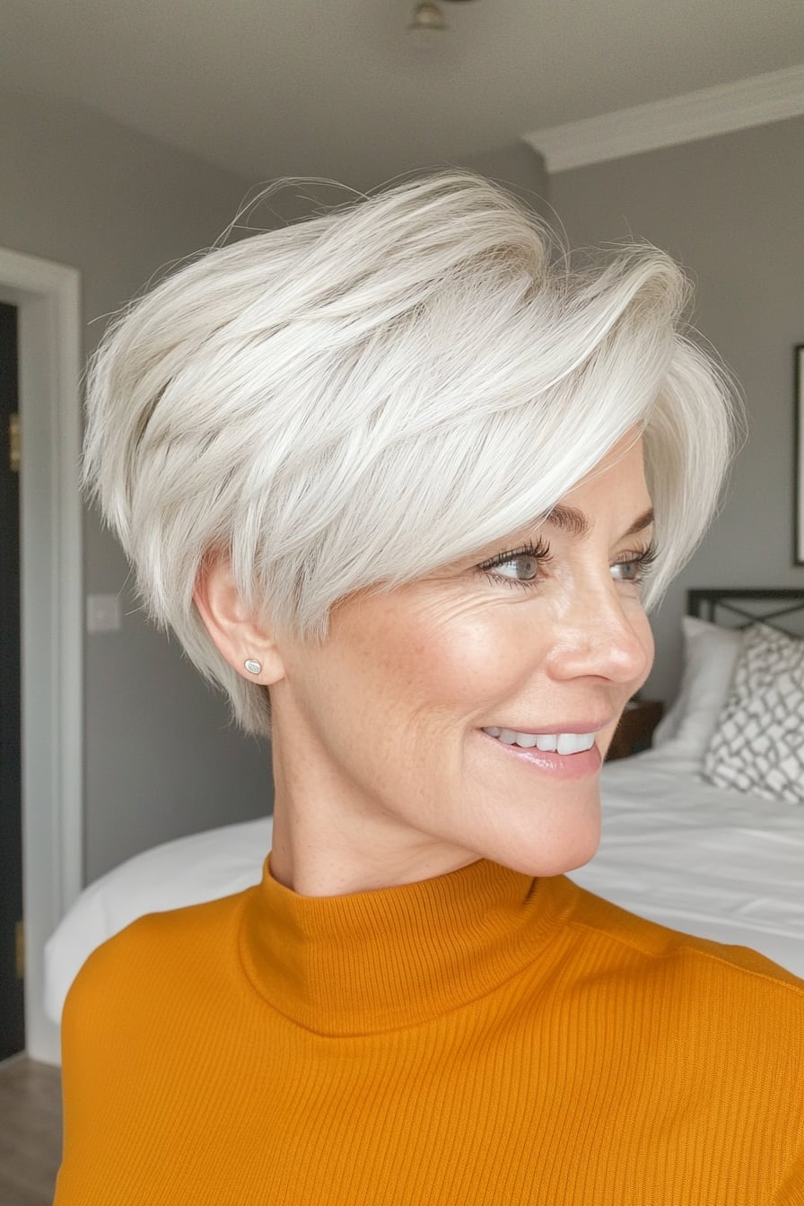 Ash Blonde Textured Pixie With Choppy Layers Ash Blonde Textured Pixie With Choppy Layers — Classy Textured Haircuts