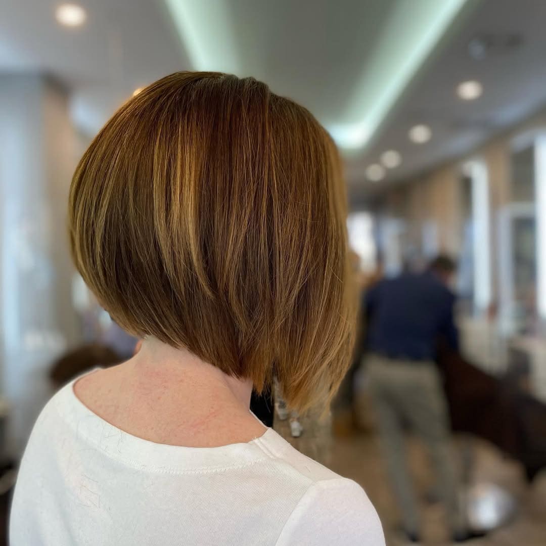 Stacked Chin Length Bob Back View Stacked Chin Length Bob Back View — Classy Textured Haircuts