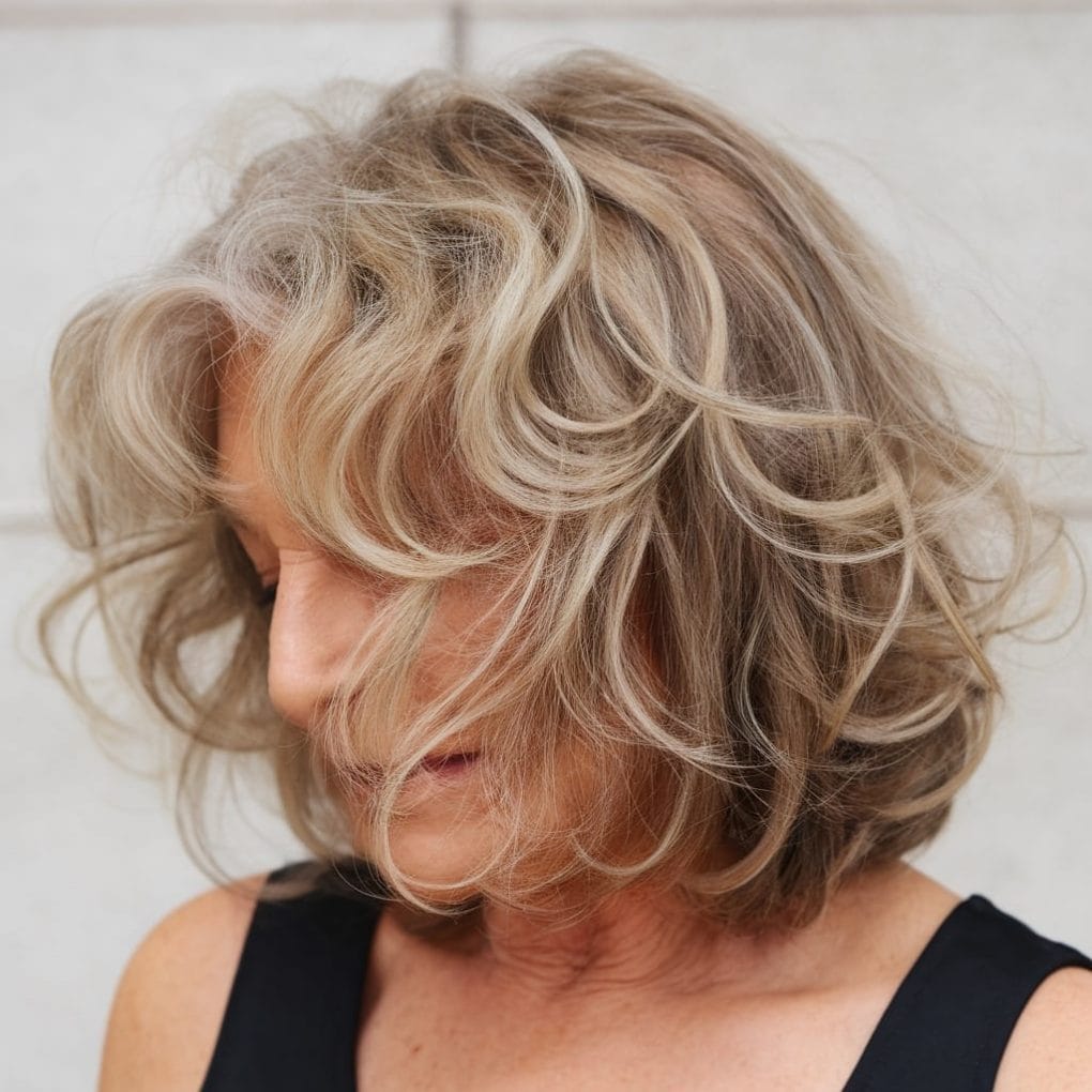 Shoulder Length Gray Bob With Soft Waves, Close-Up Take Shoulder Length Gray Bob With Soft Waves, Close-Up Take — Classy Textured Haircuts